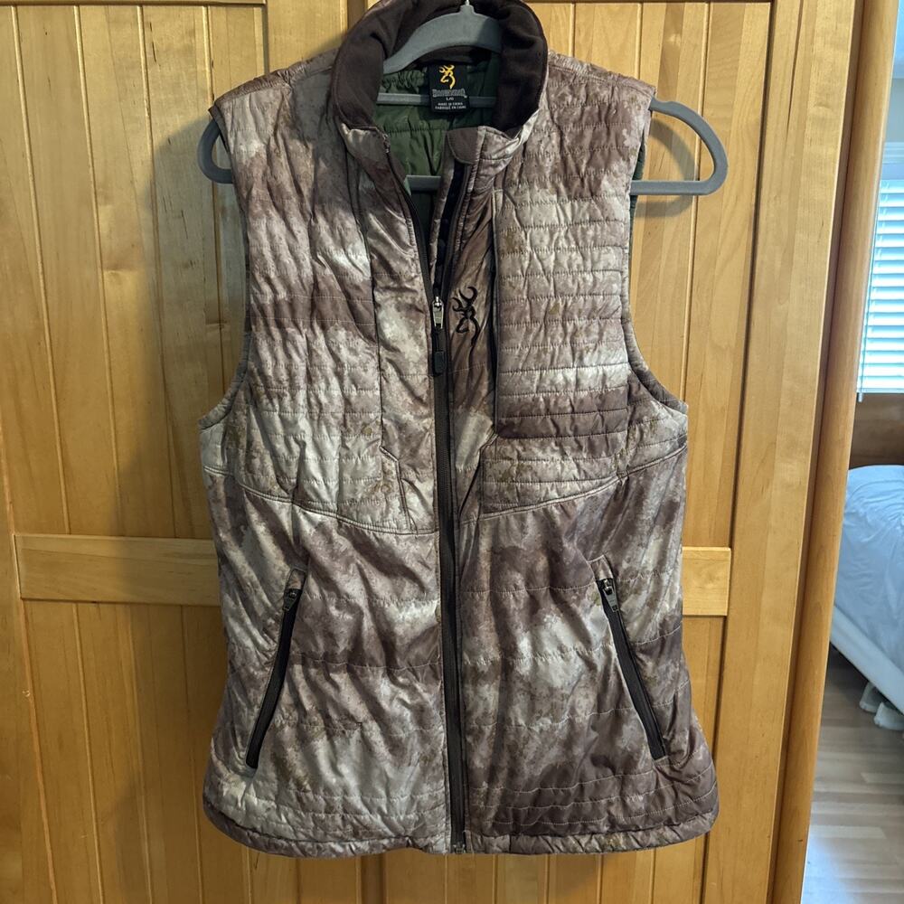 Browning Women's Trapper Creek Vest Size [Lg] Brown Camo Fleece Lined Scent-Shor